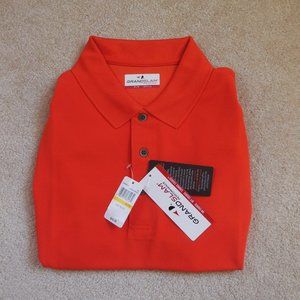 Grand Slam Performance Polo Stretch Easy Care Golf Shirt Medium Pureed Pumpkin